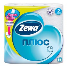 Туалетная бумага "Zewa плюс" 2х-слойная, 4 шт/ упак