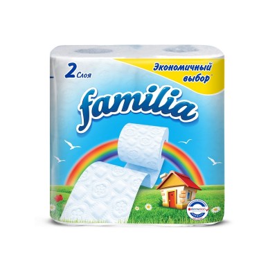Туалетная бумага "Familia"  2 слойная , 4 шт/ упак 16/мешке