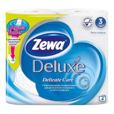 Туалетная бумага "Zewa Deluxe" 3х-слойная, 4 шт/ упак