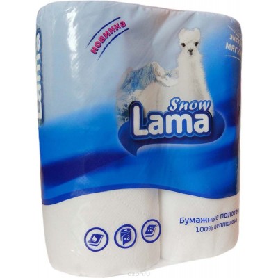Полотенца бумажные "Snow Lama" 2х- слойные