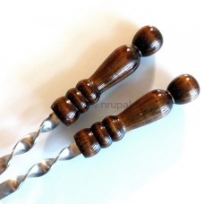 Шампура с деревянной ручкой, 12 мм* 50 см, толщина стали 3 мм