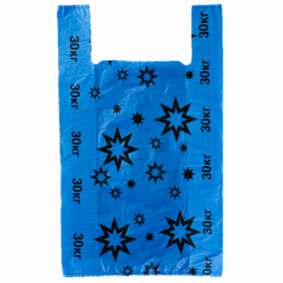 Пакет майка Звезда синий 32*59, 30 упак/ мешок