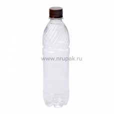 Бутылка ПЭТ 0,5 л. с крышкой  100 шт/упак прозрачная